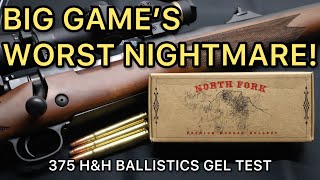 375 H\u0026H Magnum North Fork 300gr Bonded Bullet Ballistics Gel Ammo Test