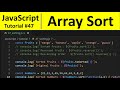 JavaScript Tutorial 47 - Array Sort in JavaScript | Programming For Beginners