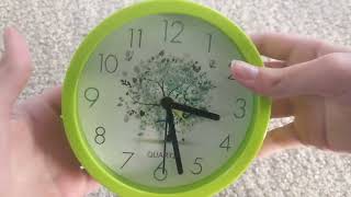 Changing The Battery On My Green Round Quartz Alarm Clock With Tree