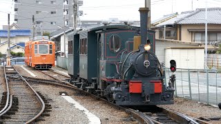 坊っちゃん列車！伊予鉄道 道後温泉駅構内の入れ替え作業