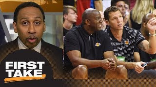 Stephen A. Smith not convinced by Magic Johnson's public support of Luke Walton | First Take | ESPN