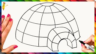 How To Draw An Igloo Step By Step 🧊 Igloo Drawing Easy