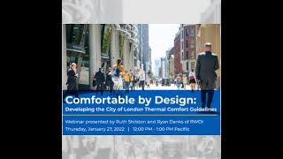 IBPSA-USA Research Committee: Comfortable by Design- Developing the City of London Thermal Comfort..