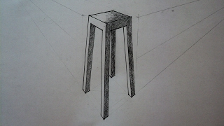 How to draw - bar stool - Two point perspective