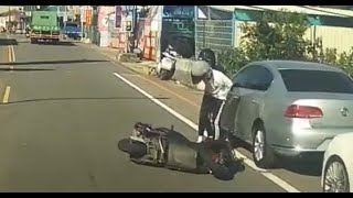 【車禍影片】 真不知道該說什麼，可能會害到大貨車（2022.11.14 桃園市八德區永豐南路）