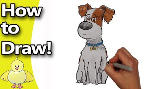 How to Draw Max from the Secret Life of Pets  Step by Step