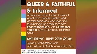 MNYS Pride 2020 | Part 1: Queer & Faithful & Informed