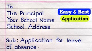Application For Leave Of Absence In English | How To Write An Application In English |