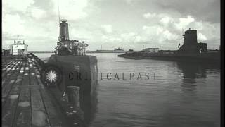 United States submarine USS Corporal (SS-346) during GUPPY conversion HD Stock Footage