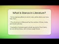 what is stanza in literature tales and texts