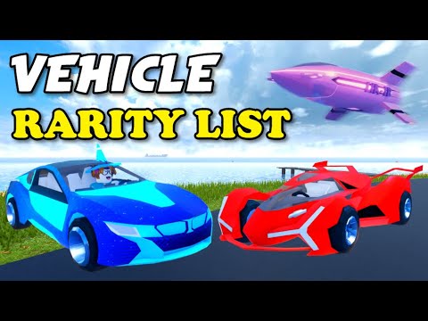 Jailbreak Vehicle RARITY Value List (Roblox Jailbreak) - YouTube