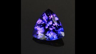 3.50 Carats Trilliant Cut B lue Violet Tanzanite