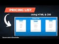 How To Create Pricing Tables Using Html And Css | Vikash Speaks
