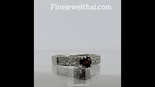 Finejewelthai-แหวนโกเมน-โกเมน-แหวนพลอย-พลอยเดือนเกิด-Garnet-Silver-Ring-Birthstone-R1113gm