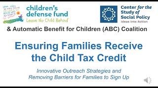 Ensuring Families Receive the Child Tax Credit (Webinar)