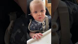 Gorgeous Little Ten-Month-Old Spencer Enjoying Breakfast 😋❤️//#baby #babyboy #babyeating #cutebaby