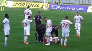 MFK Ružomberok vs FC Spartak Trnava - zranení hráči a červená karta