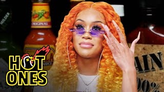 Saweetie Almost Tap Tap Taps Out While Eating Spicy Wings | Hot Ones