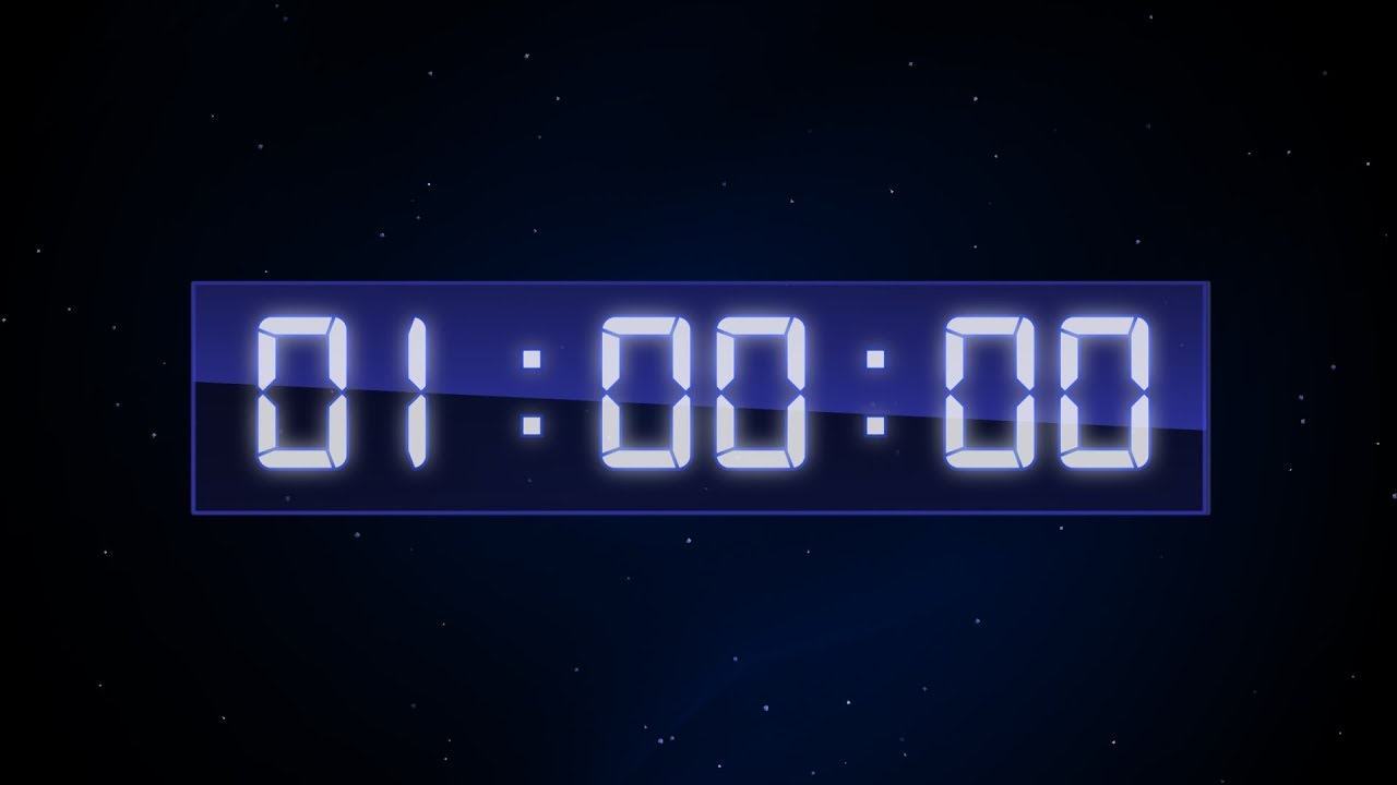 Digital Clock 1 Hour 00:00:00 - 01:00:00 - YouTube