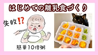 はじめての離乳食作り【失敗したこと/簡単10倍粥/我が子の反応】