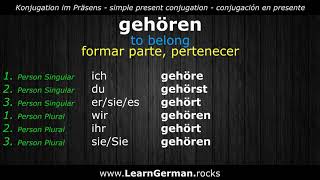 Deutsch Lernen | Verben 116 | gehören ⇔ to belong | Verben im Präsens | #Verben | Learn German HD♫