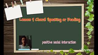 Lesson 9 Choral Speaking or Reading