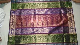 Violet colour designer traditional bishnupuri swarnachari silk sharee