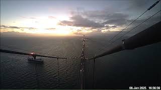 ARC Patriot vehicle carrier, passing under Denmark's Great Belt Bridge 2025-01-08 Timelapse at 8x