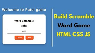 Build a Scramble Word Game with HTML, CSS & JavaScript | Fun Project for Beginners 🚀 #htmlcss #js