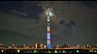 【APSC】満月　光環　東京スカイツリーライトアップ　アベンジャーズ/インフィニティ・ウォー  Skytree Light up  Avengers: Infinity War Full Moon