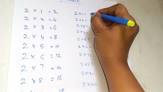 writing 2 table by pattern method. simple method of writing 2 table for kids