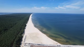 Przekop Mierzei Wiślanej - piękne plaże od strony Zatoki Gdańskiej - Dron 4K.