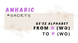 Lesson #17 - Learn Amharic (Amharic for beginners) - Ge'ez Alphabet from ወ (we) to ዎ (wo) - #shorts