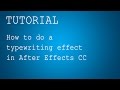 Typewriter effect - After Effects Tutorial without expressions