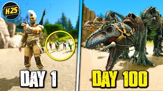 I Survived 100 Days in HARDCORE Ark: Valguero with NEW Dino Abilities 😜