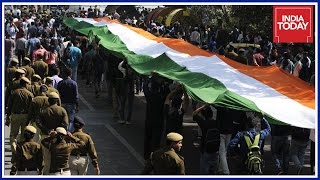 ABVP Takes Out Tiranga March At Ramjas College