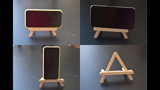 DIY POPSICLE STICK MOBILE HOLDER | Popsicle stick crafts | phone stand