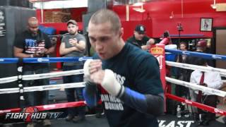 undefeated power puncher Sergey Lipinets shadow boxing ahead of Thurman Garcia card