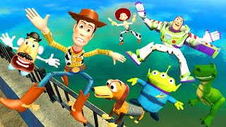 Gmod ALL Toy Story Funny Ragdolls ( Woody , Buzz , Jessie , Slinky Dog , Alien ,