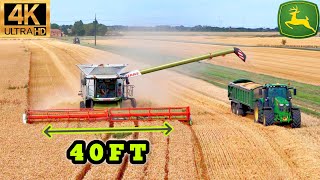 MONSTER XXL Claas Lexion 8700 Harvesting Wheat + John Deere Tractor Riding of Hull UK