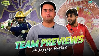 Team Previews with Mazher Arshad - Quetta Gladiators and Islamabad United | Cricingif