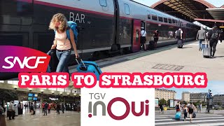 TGV Train |🇨🇵| Paris to Strasbourg | SNCF TGV INOUI | Paris Gare de l'Est