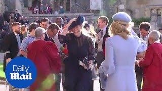 Prince Harry's ex Chelsy Davy arrives at royal wedding