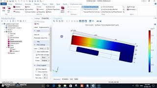 Electrostatically actuated cantilever on Comsol