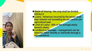 The Philippine Rice Share Tenancy Act( Public Act No. 4054)- GROUP 9 #for educational purposes only