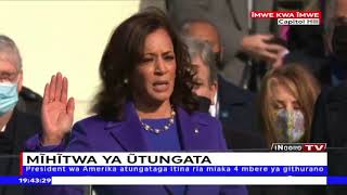 Kamala Harris, mũtumia wa mbere gũkorwo e Vice President wa Amerika, kuuga mĩhĩtwa yake ya ũtungata