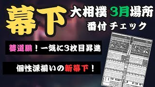 【新番付チェック】3月場所幕下番付！石崎、三田など上位進出！新幕下力士もかなり注目！・・・【大相撲】