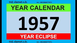 calendar year 1957 #calendar #blog #eclipse #education #music #entertainment #inggeris