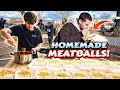 Making Spaghetti And Meatballs For Homeless People