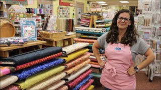Featured Fabric.  Ruby Star Carousel, ooh Lucky Lucky, and Woodland Park